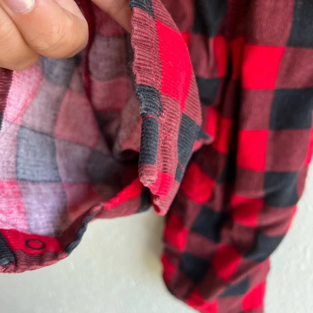 OshKosh B'gosh Kids Red and Black Plaid Overalls